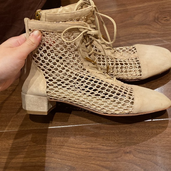 Dior / Naughtily-D 3cm Mesh Ankle Boot in Nude suede 40 10 - Picture 4 of 10